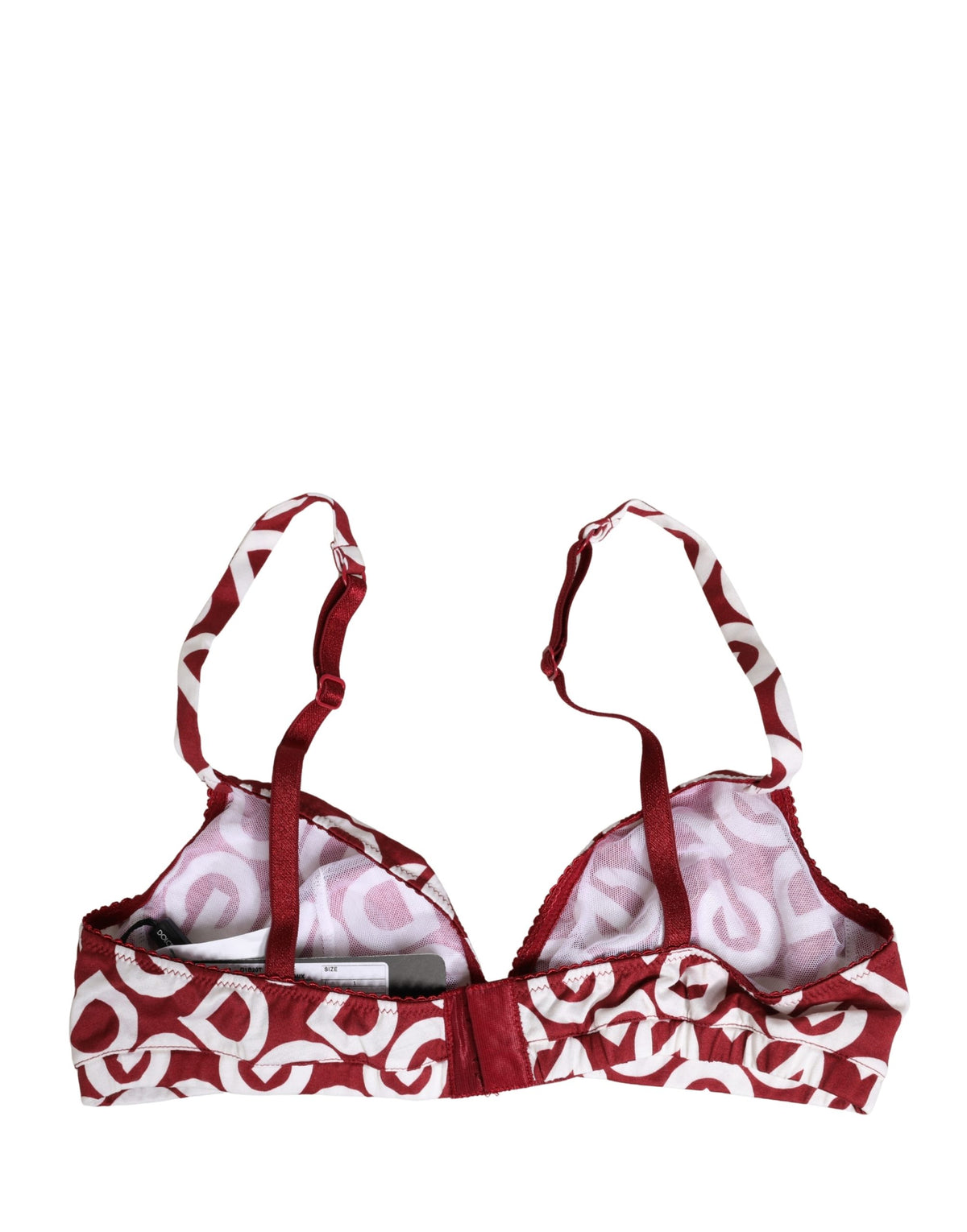 Red Logo Monogram Cotton Soft Cup Bra Underwear
