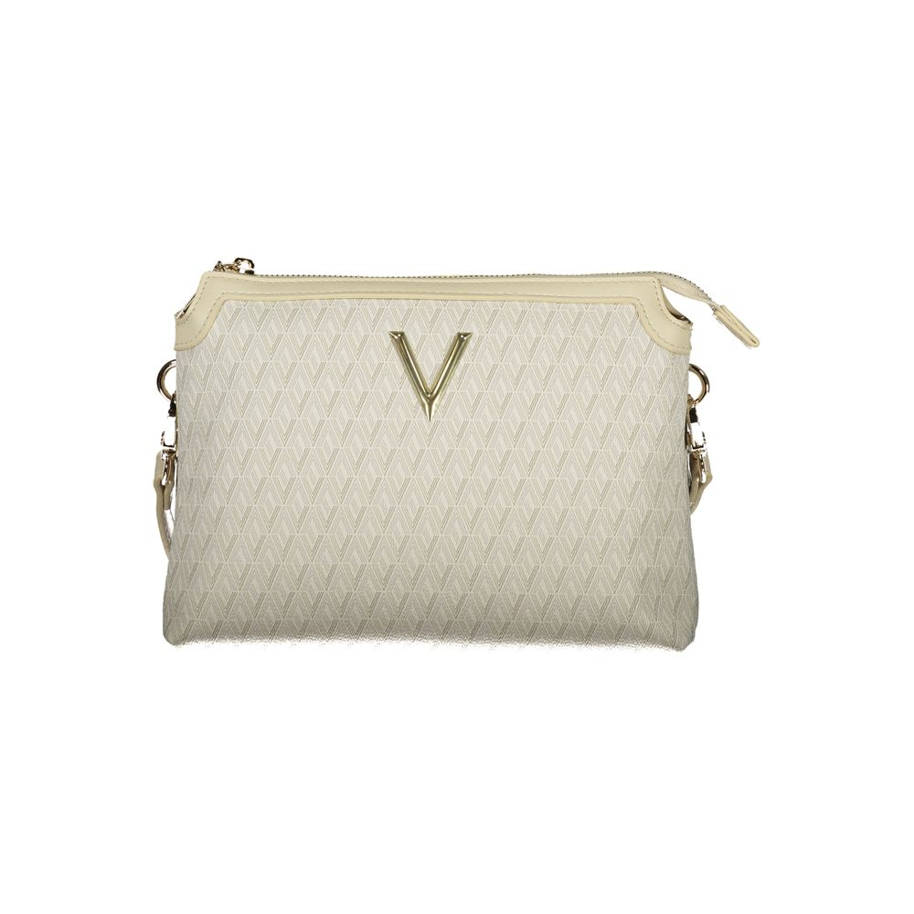 Beige Polyurethane Women's Bag with Adjustable Shoulder Strap