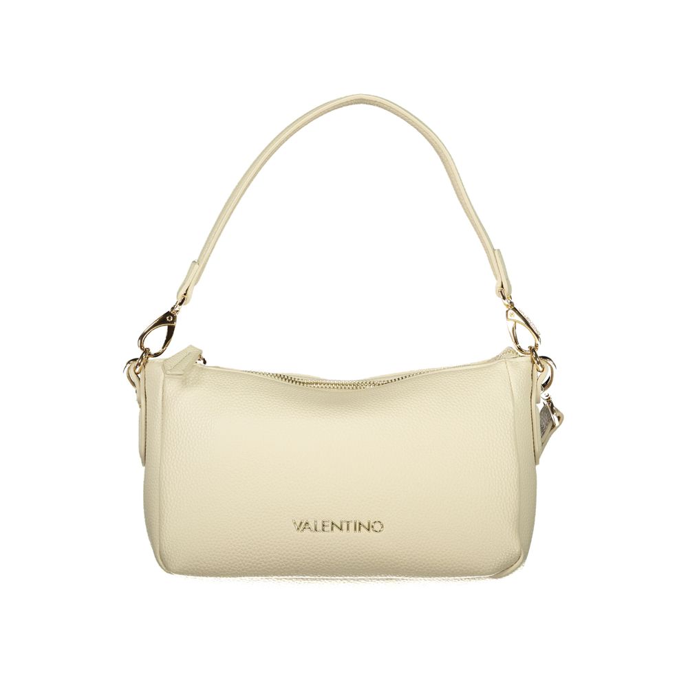 Beige Polyurethane Women's Bag with Shoulder Strap