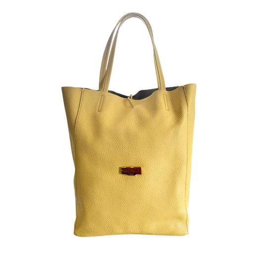 Yellow Leather Women Shoulder Bag