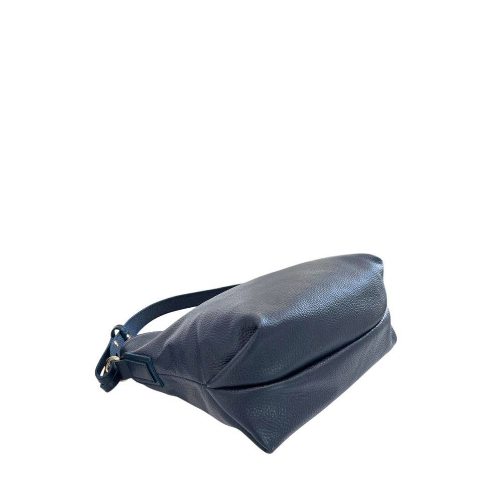Blue Cowhide Leather Women Shoulder Bag