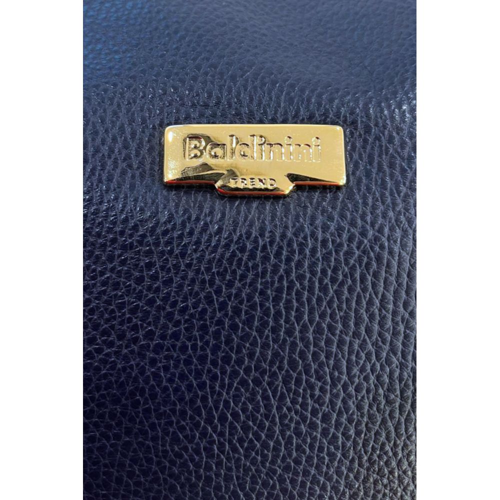Blue Leather Women Crossbody Bag