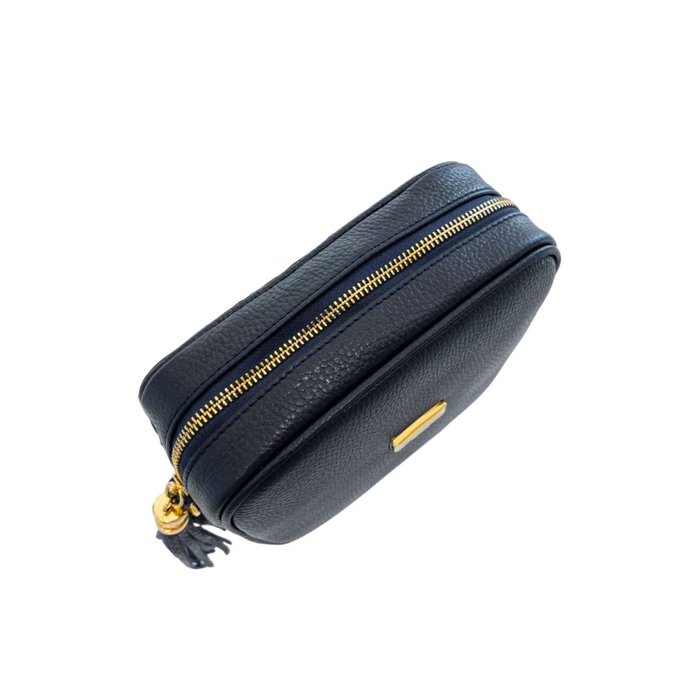 Blue Leather Women Crossbody Bag
