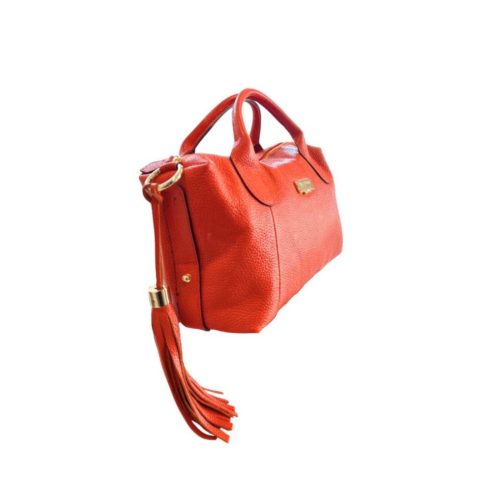 Orange Leather Women Handbag