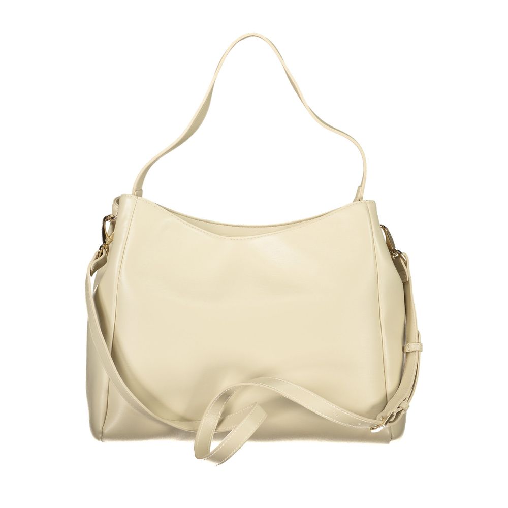 Beige Polyurethane Women's Bag