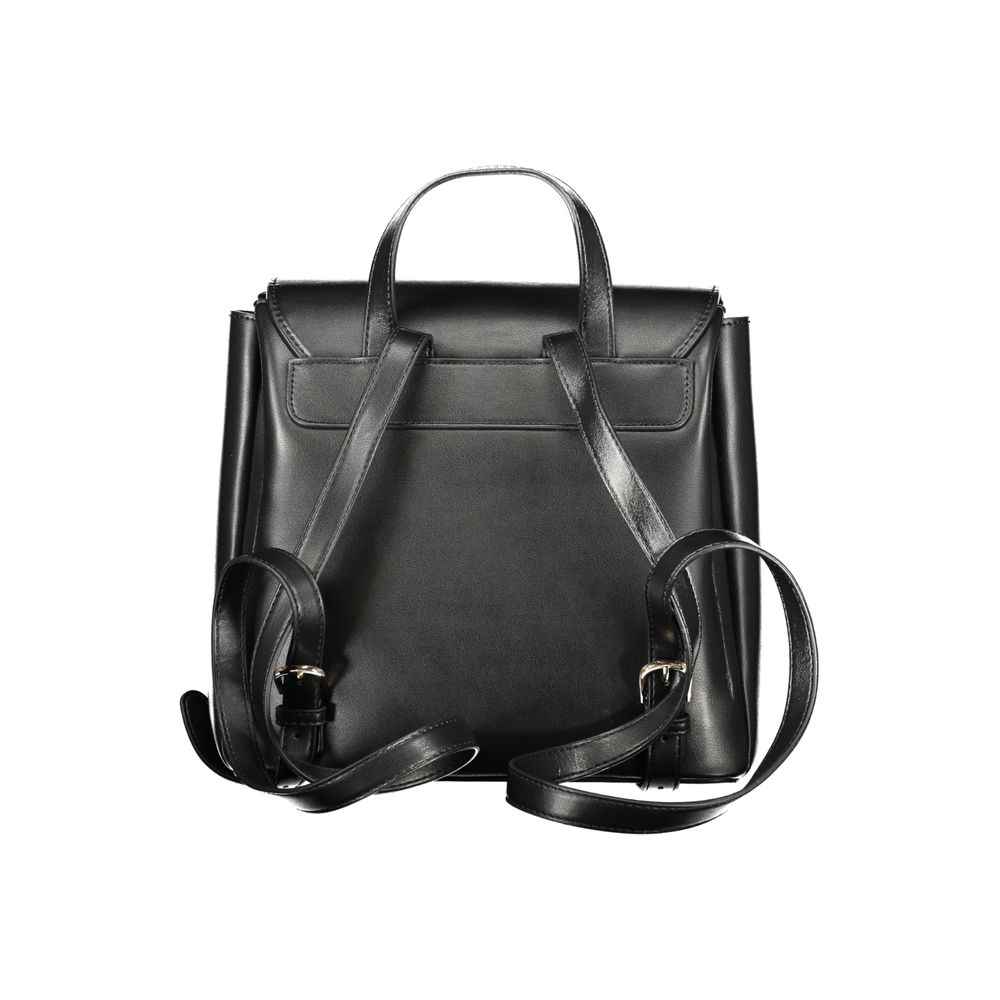 Black Polyurethane Women's Backpack