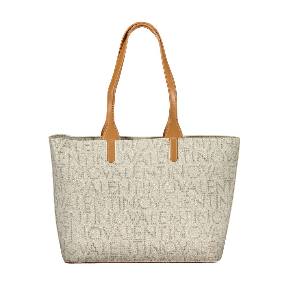 Beige Polyurethane Womens Bag