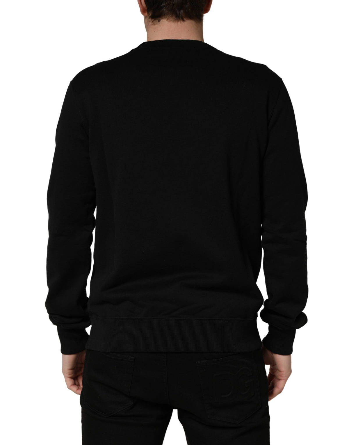 Black Embellished Cotton Sweatshirt Sweater