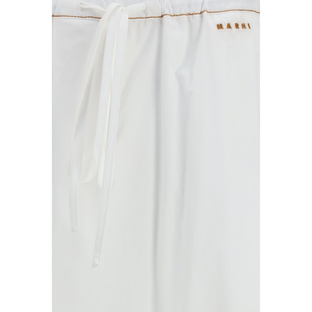 White Cotton Casual Pants