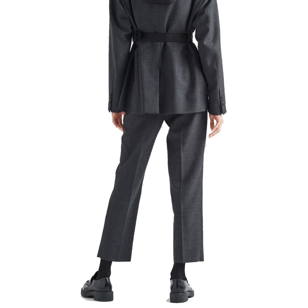 Gray Virgin Wool Dress Pants