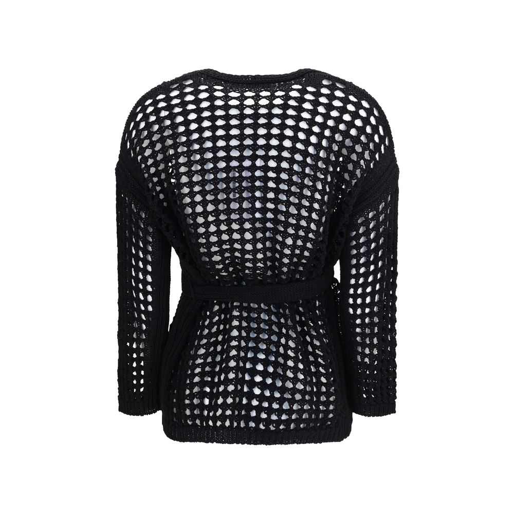 Black Cotton Cardigan