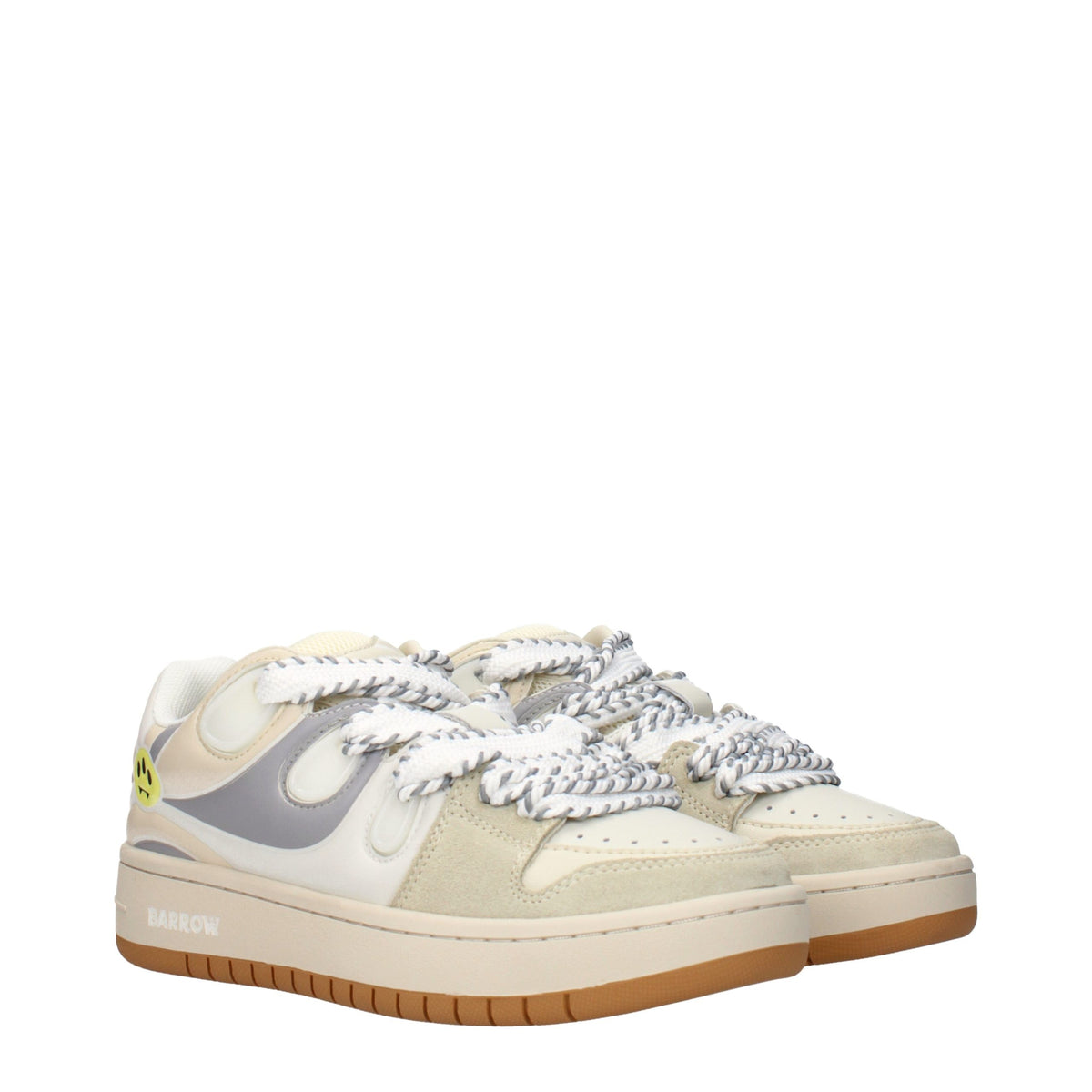 Beige Leather Low Top Sneakers