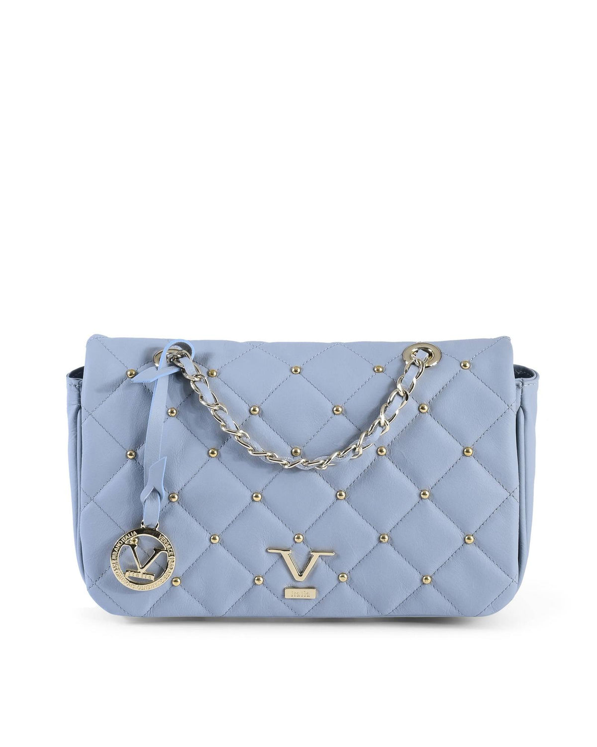 Blue Leather Shoulder Bag
