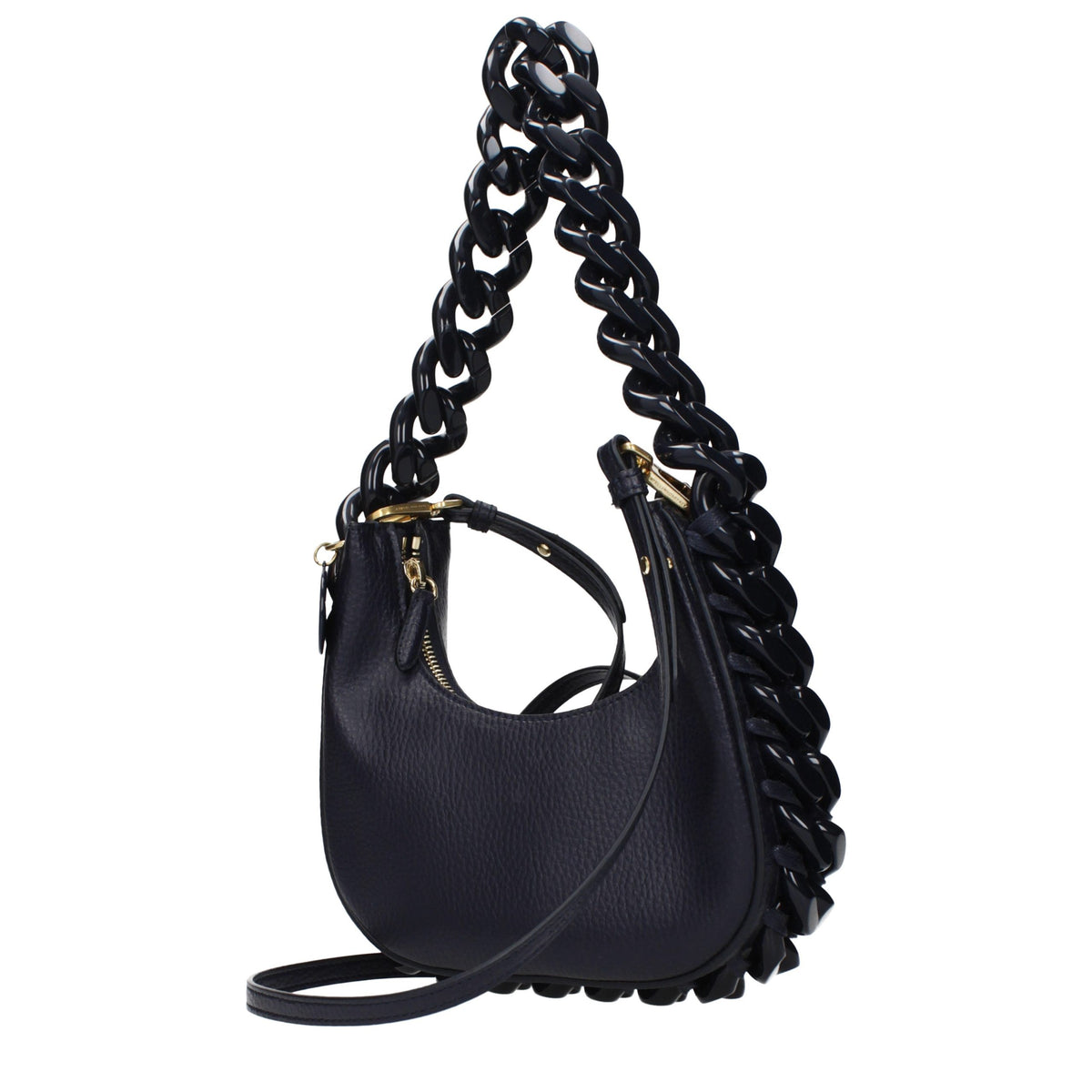 Blue Leather Shoulder Bag