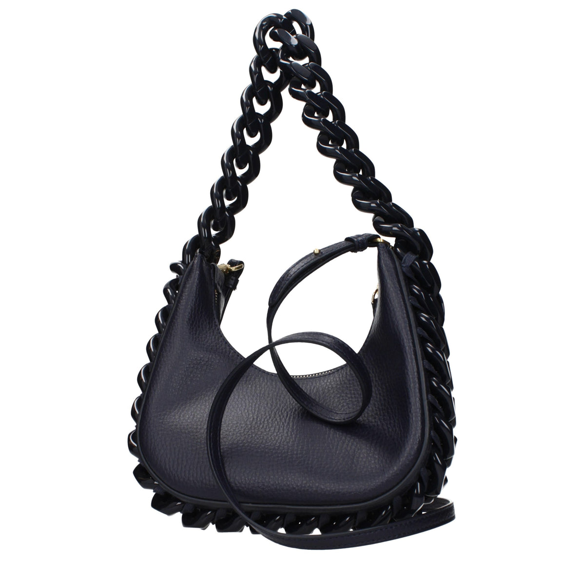 Blue Leather Shoulder Bag