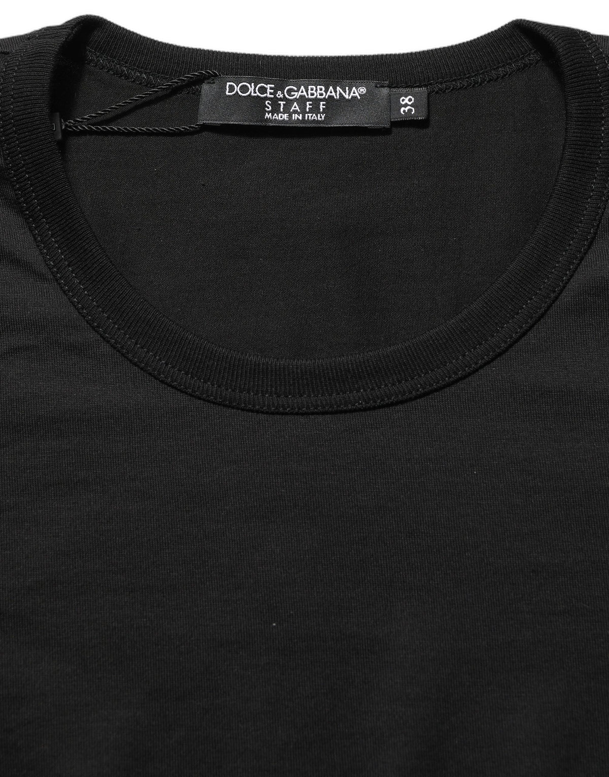 Black Cotton Round Neck Short Sleeve T-shirt