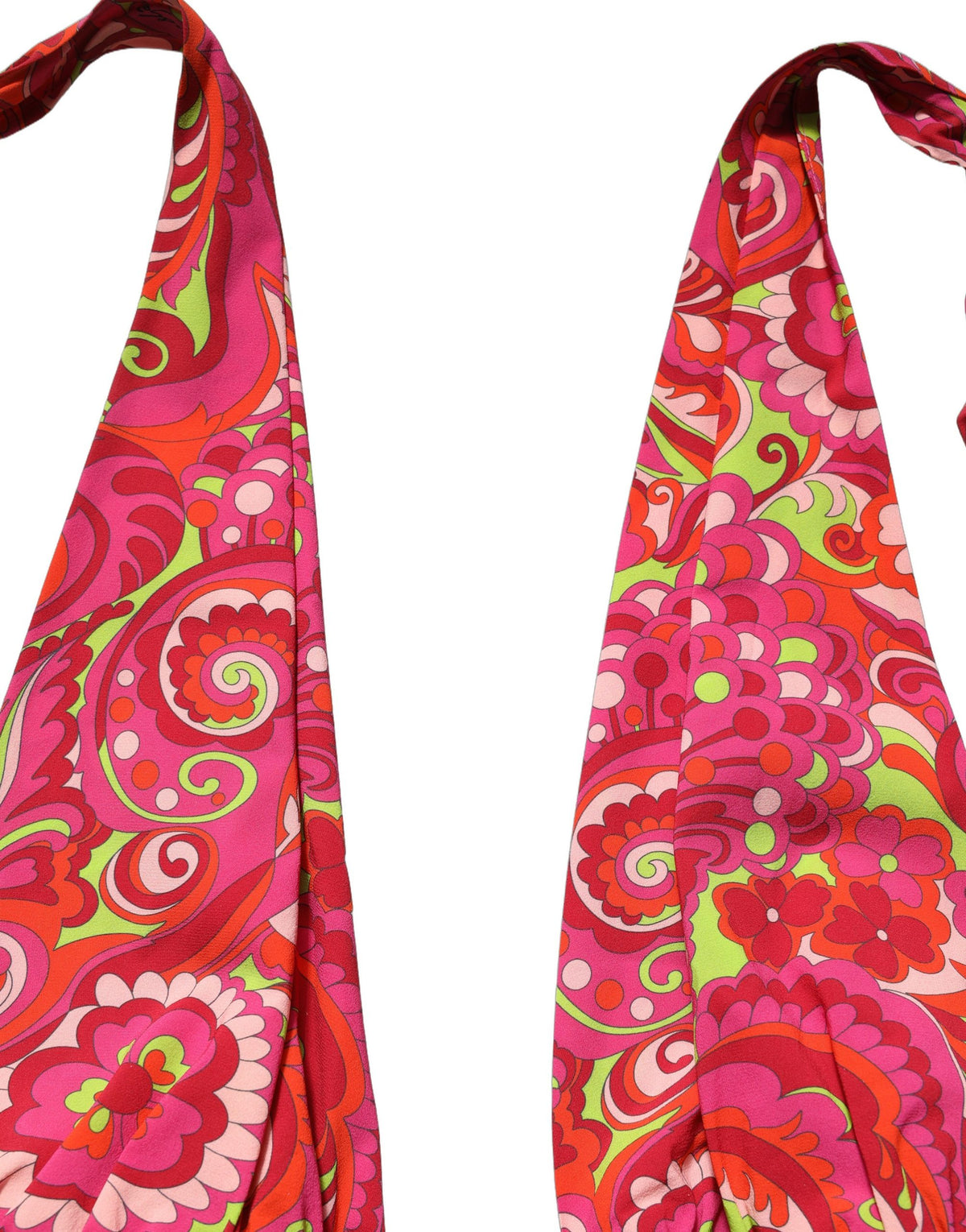 Red Paisley Silk Halter Neck Crop Tank Top