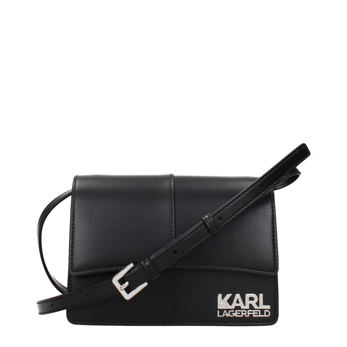 Black Polyethylene Crossbody Bag