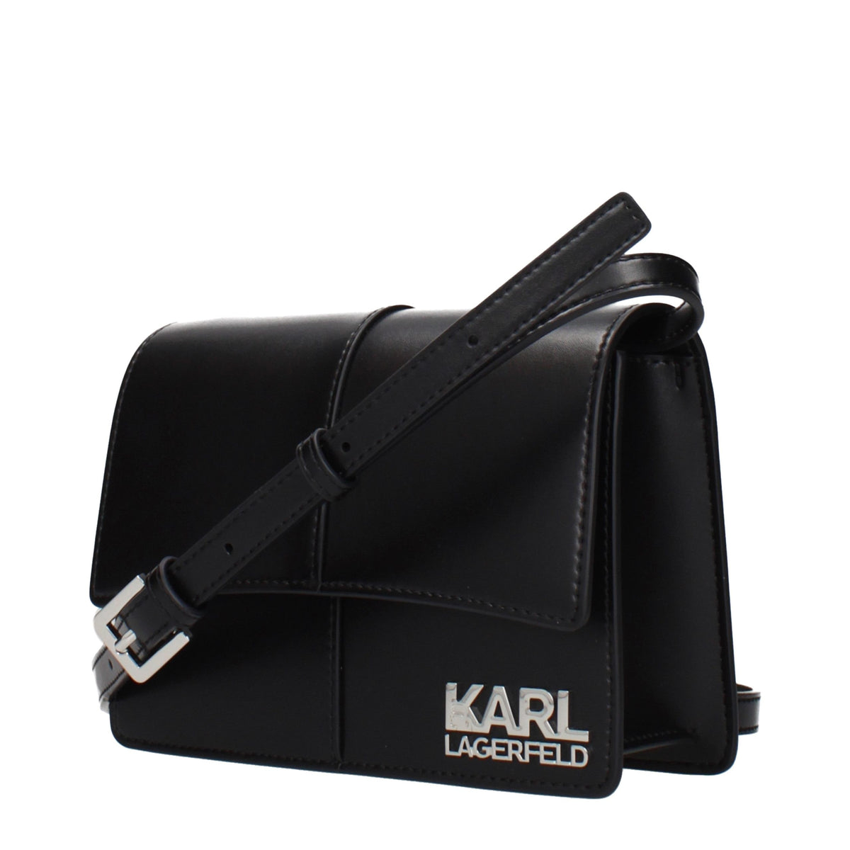 Black Polyethylene Crossbody Bag