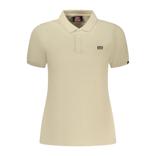 Beige Cotton Womens Polo