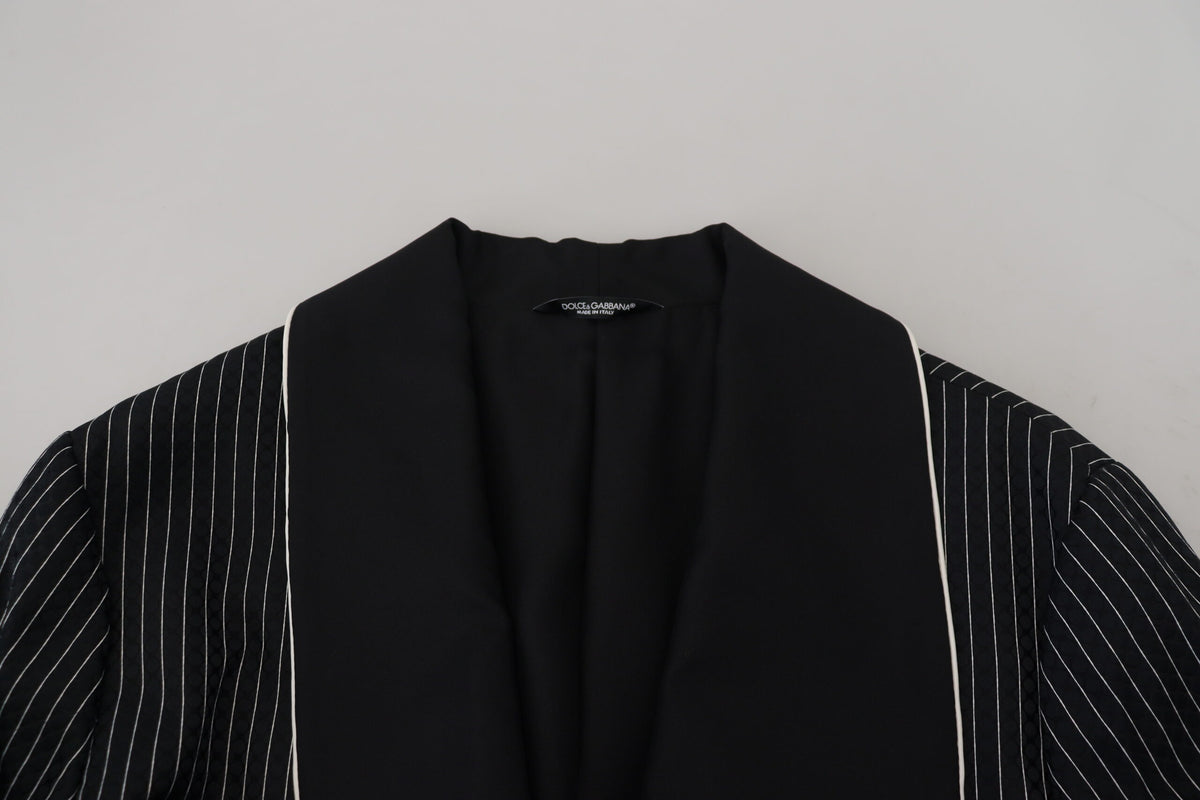 Dark Gray Robe Striped DG Patch Jacket Men Blazer