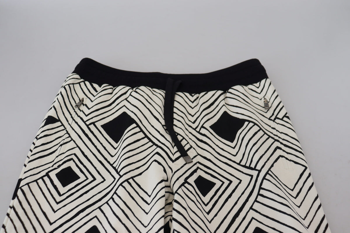 Black White Cotton Trousers Sport Pants