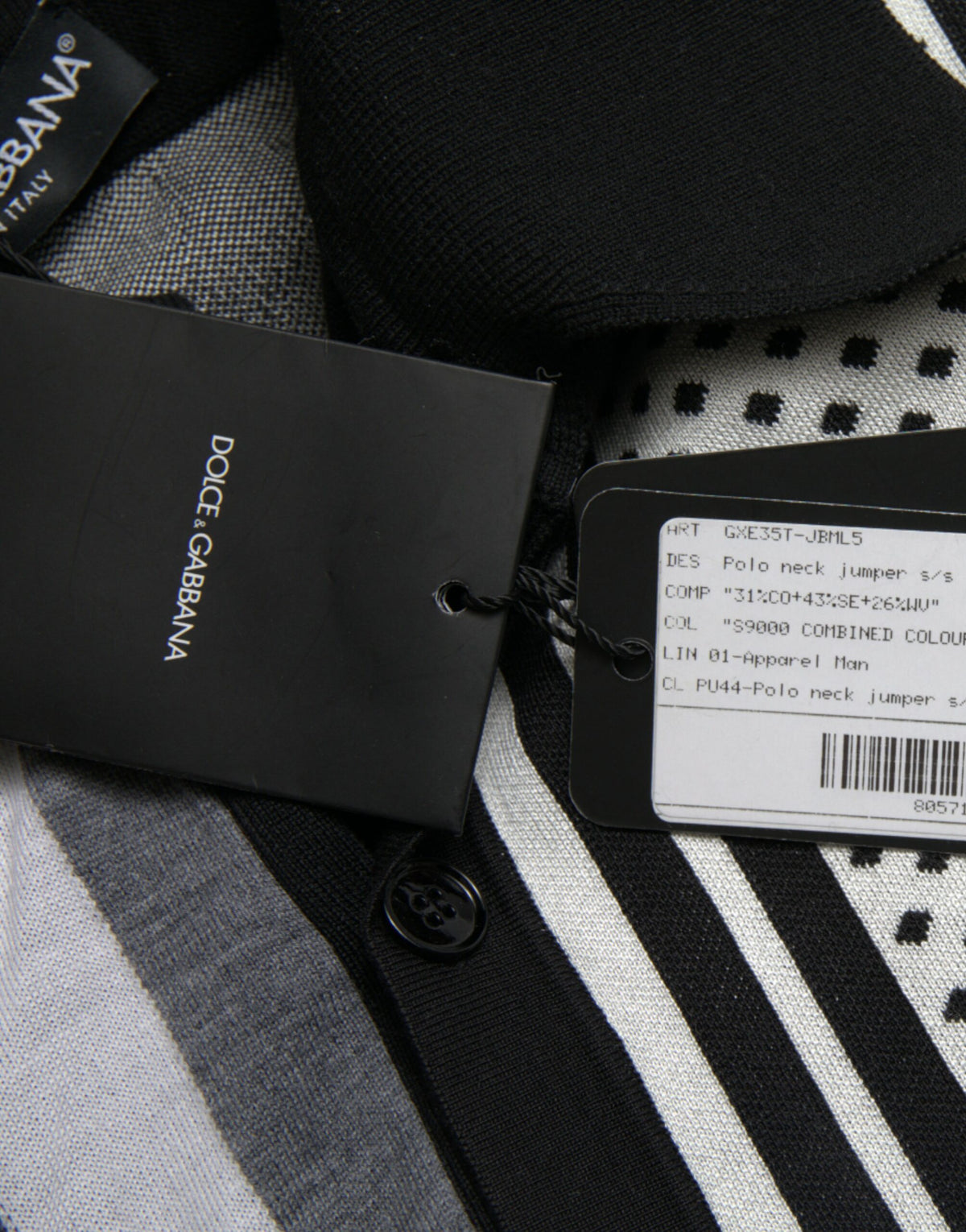 Black White Jumper Cardigan Polo Sweater