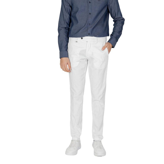 Beige Cotton Skinny Pants