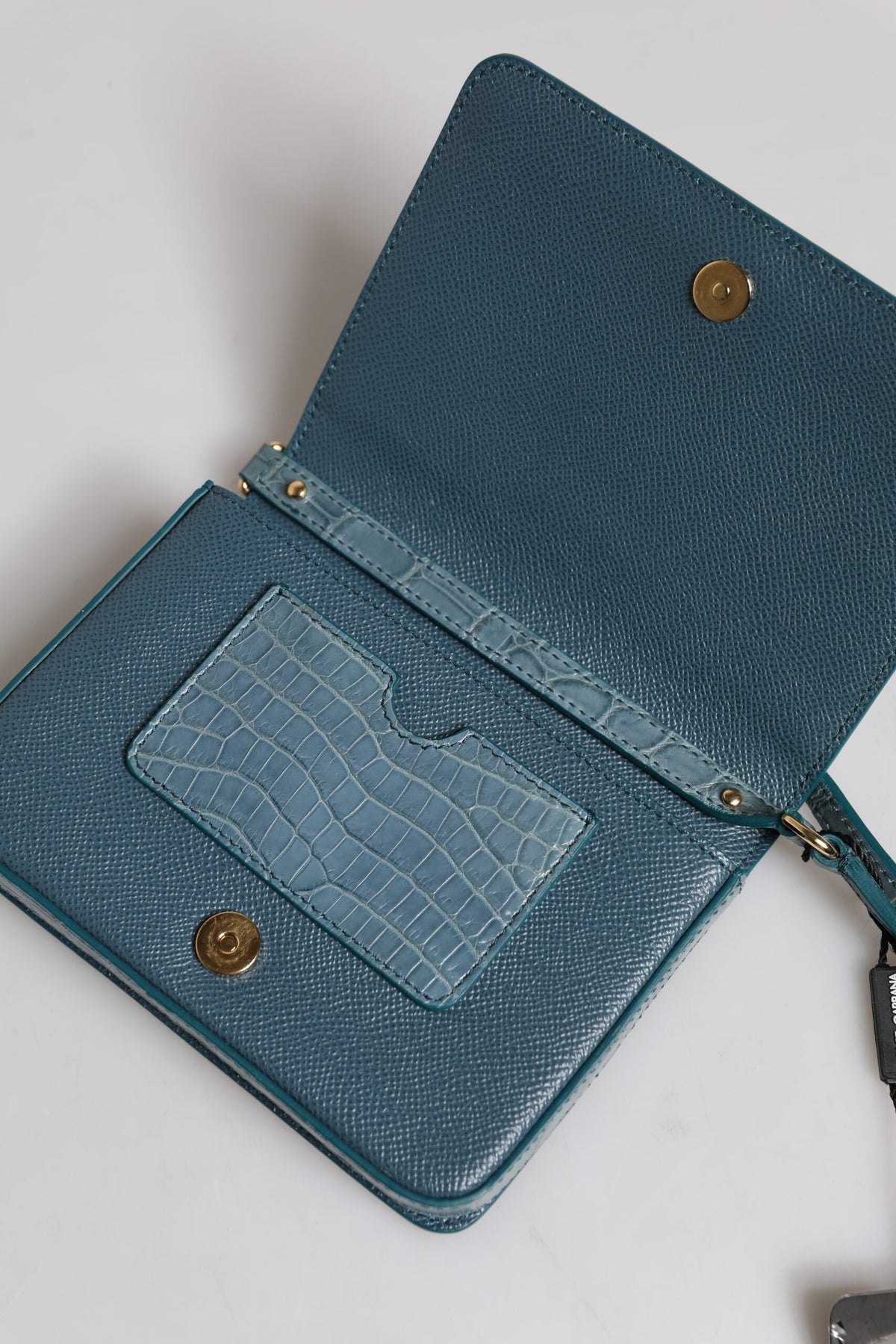 Green Exotic Leather DG Plaque Crossbody Mini Bag