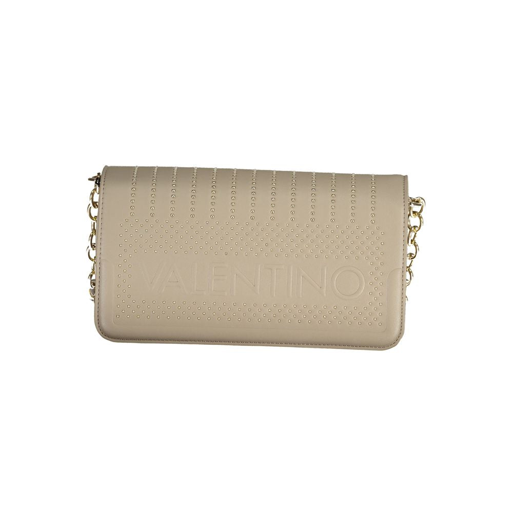 Beige Polyurethane Women Bag