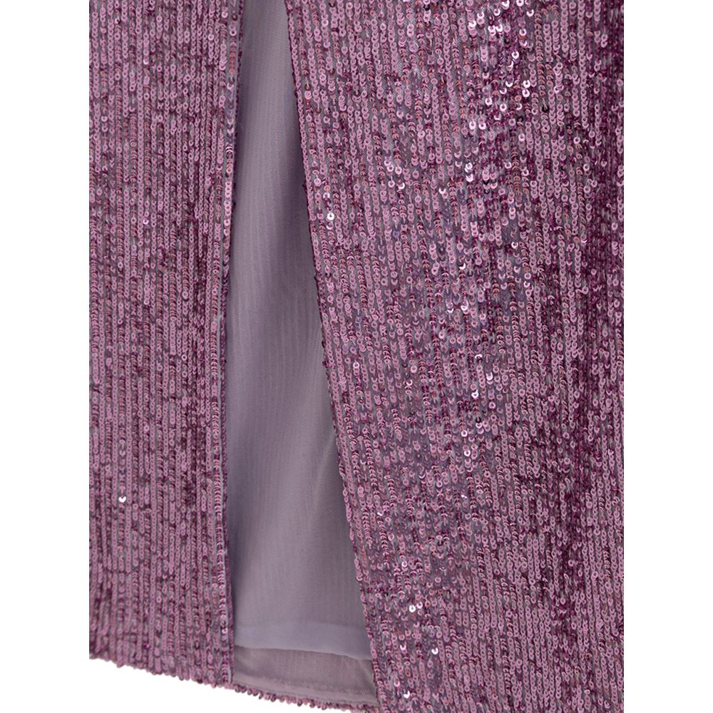Pink Polyester Long Skirt