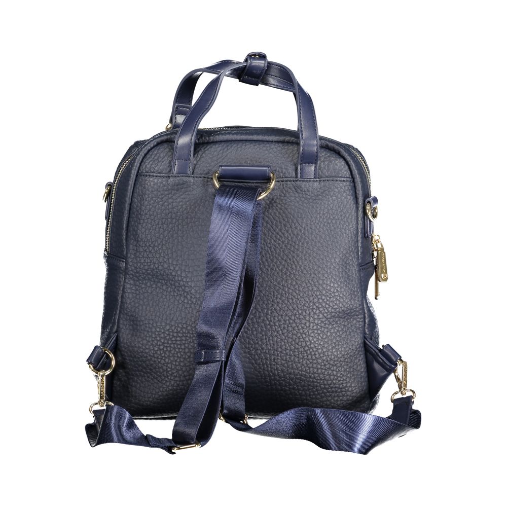 Blue Polyurethane Women's Backpack