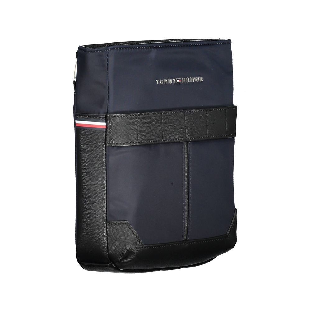 Blue Polyurethane Men's Shoulder Bag