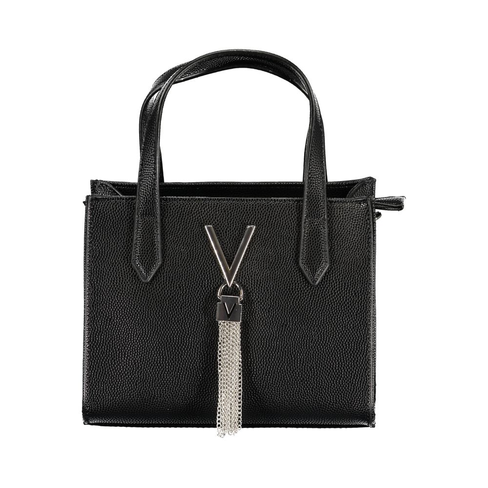 Nero Polyurethane Women's Bag with Handles and Shoulder Strap