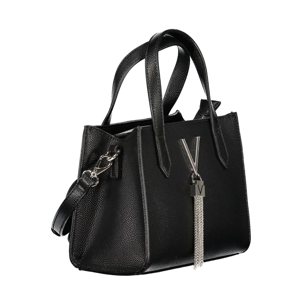 Nero Polyurethane Women's Bag with Handles and Shoulder Strap
