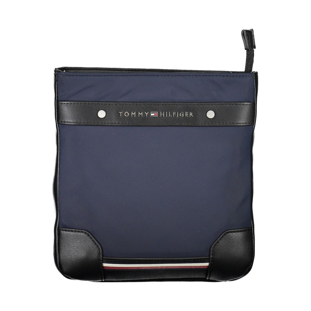 Blue Polyurethane Men's Shoulder Bag