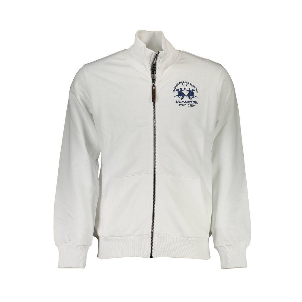 White Cotton Men Sweatshirt
