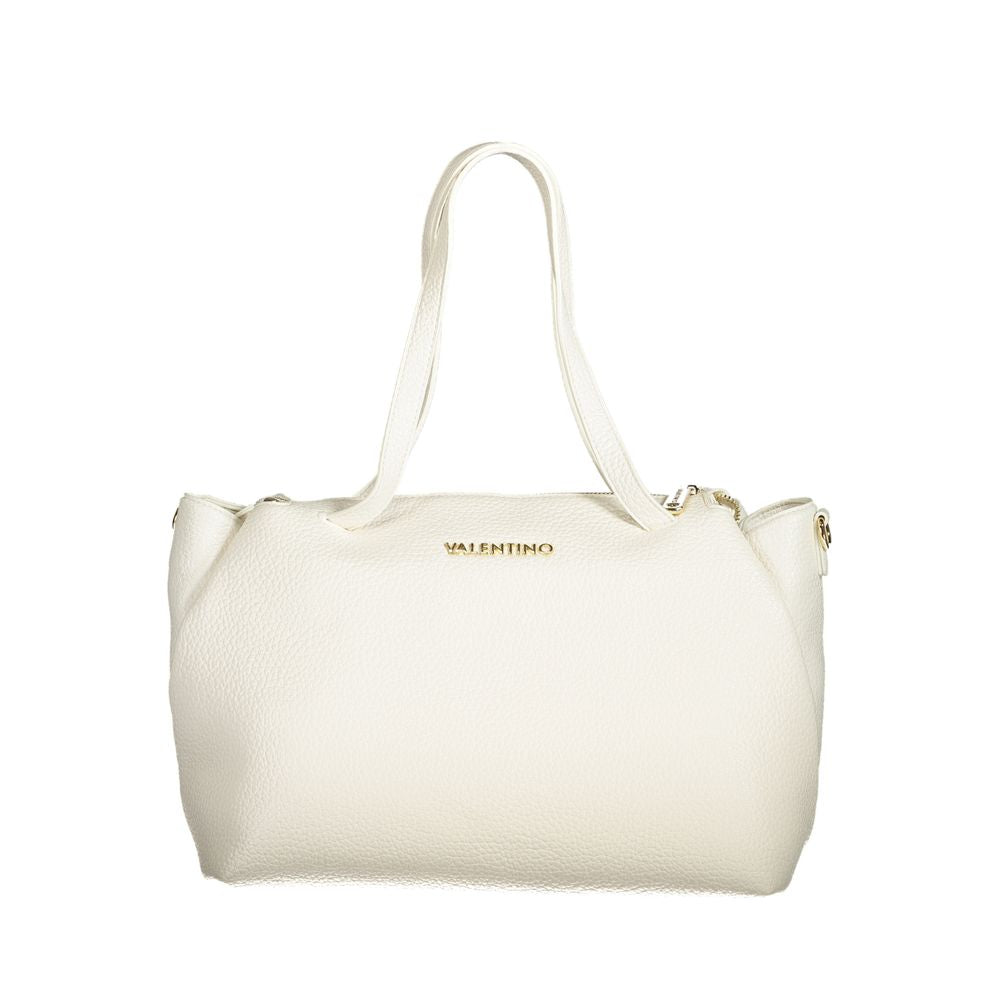 Bianco Polyurethane Women's Bag with Handles and Internal Pocket