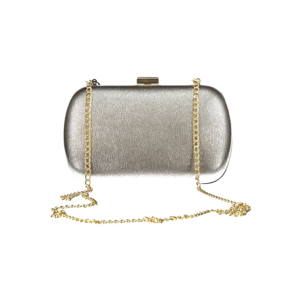 Silver Polyurethane Women's Bag