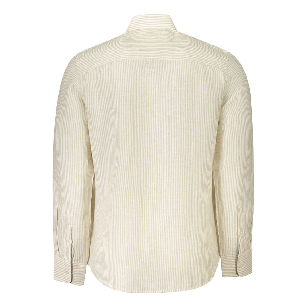 Beige Linen Men Shirt