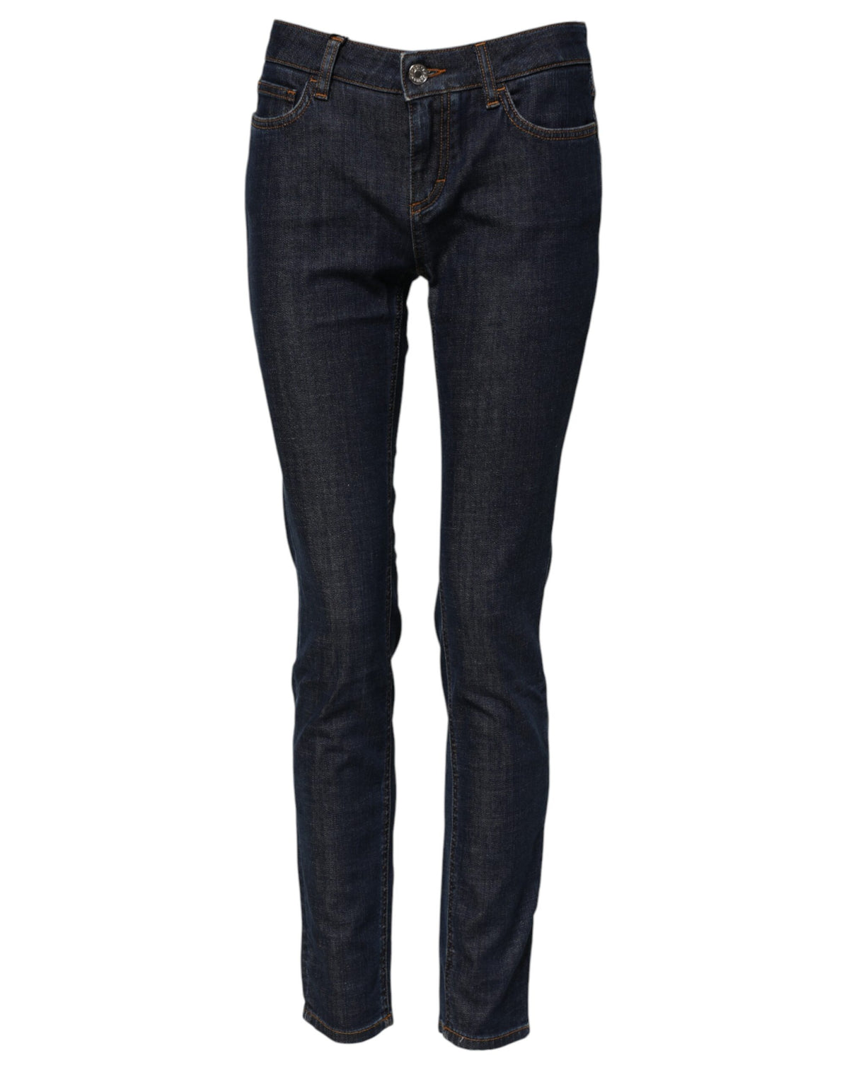 Blue Skinny Cotton Mid Waisted Denim Jeans