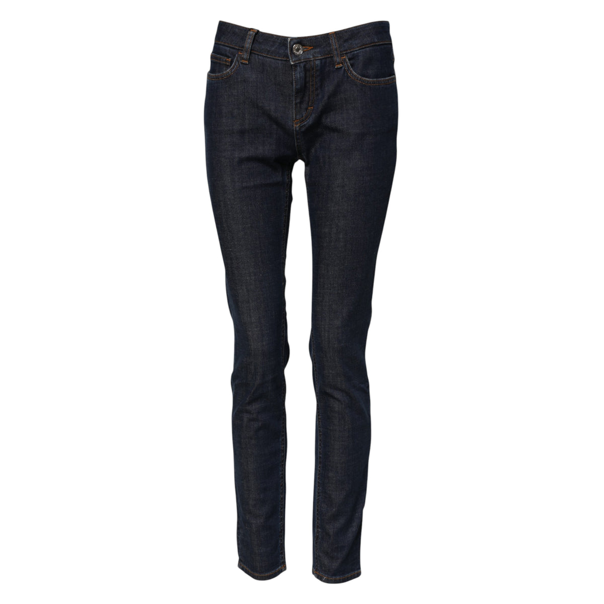 Blue Skinny Cotton Mid Waisted Denim Jeans