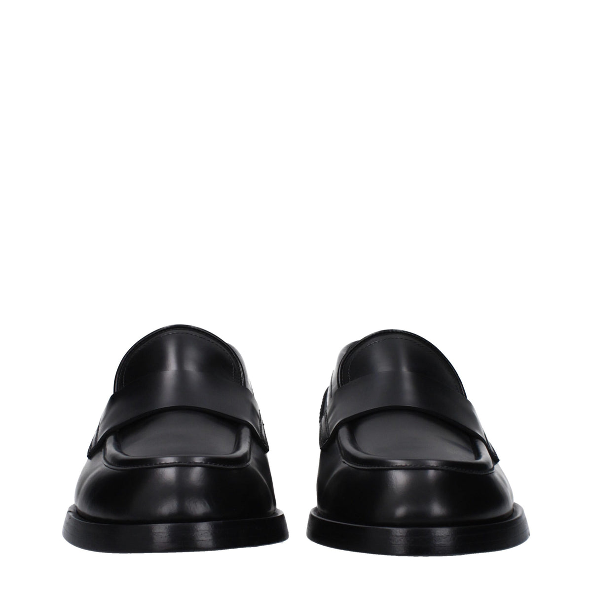 Black Leather Slip-On Loafers