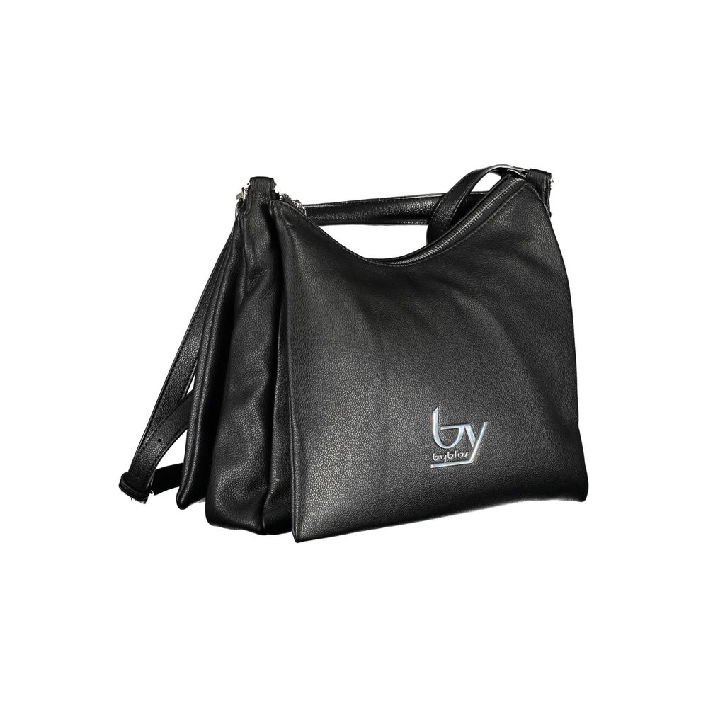 Black Polyurethane Women Handbag