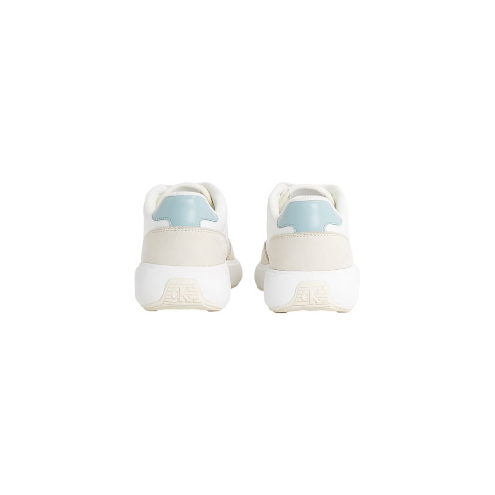 Beige Leather Athletic Sneakers