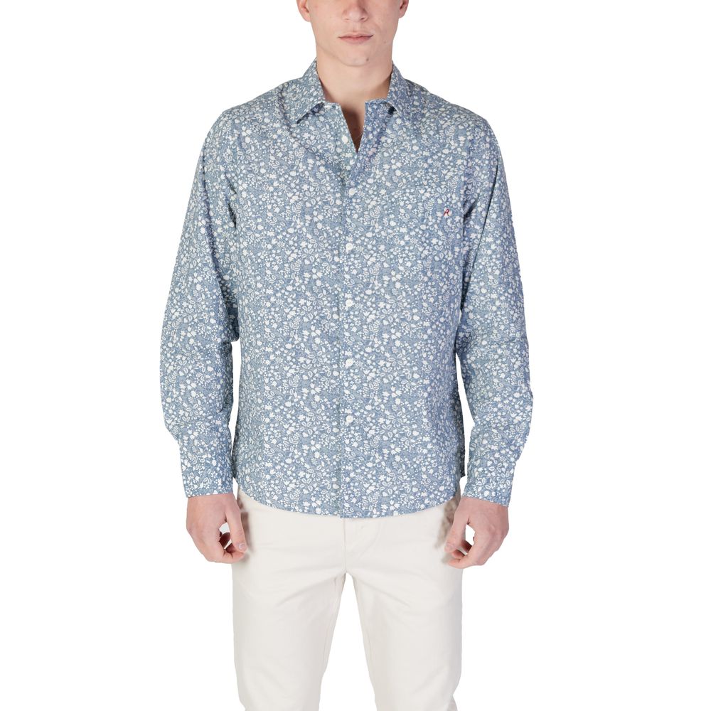 Blue Cotton Pattern Shirt