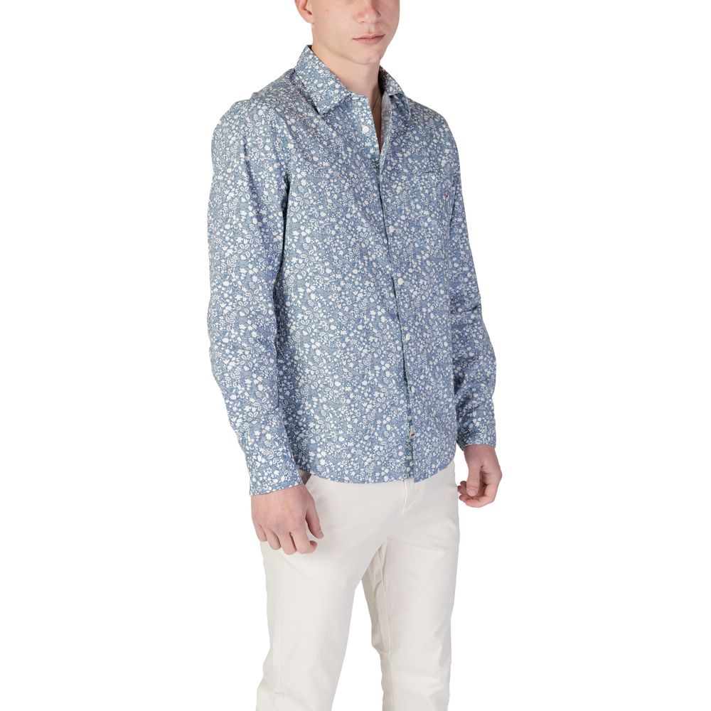 Blue Cotton Pattern Shirt