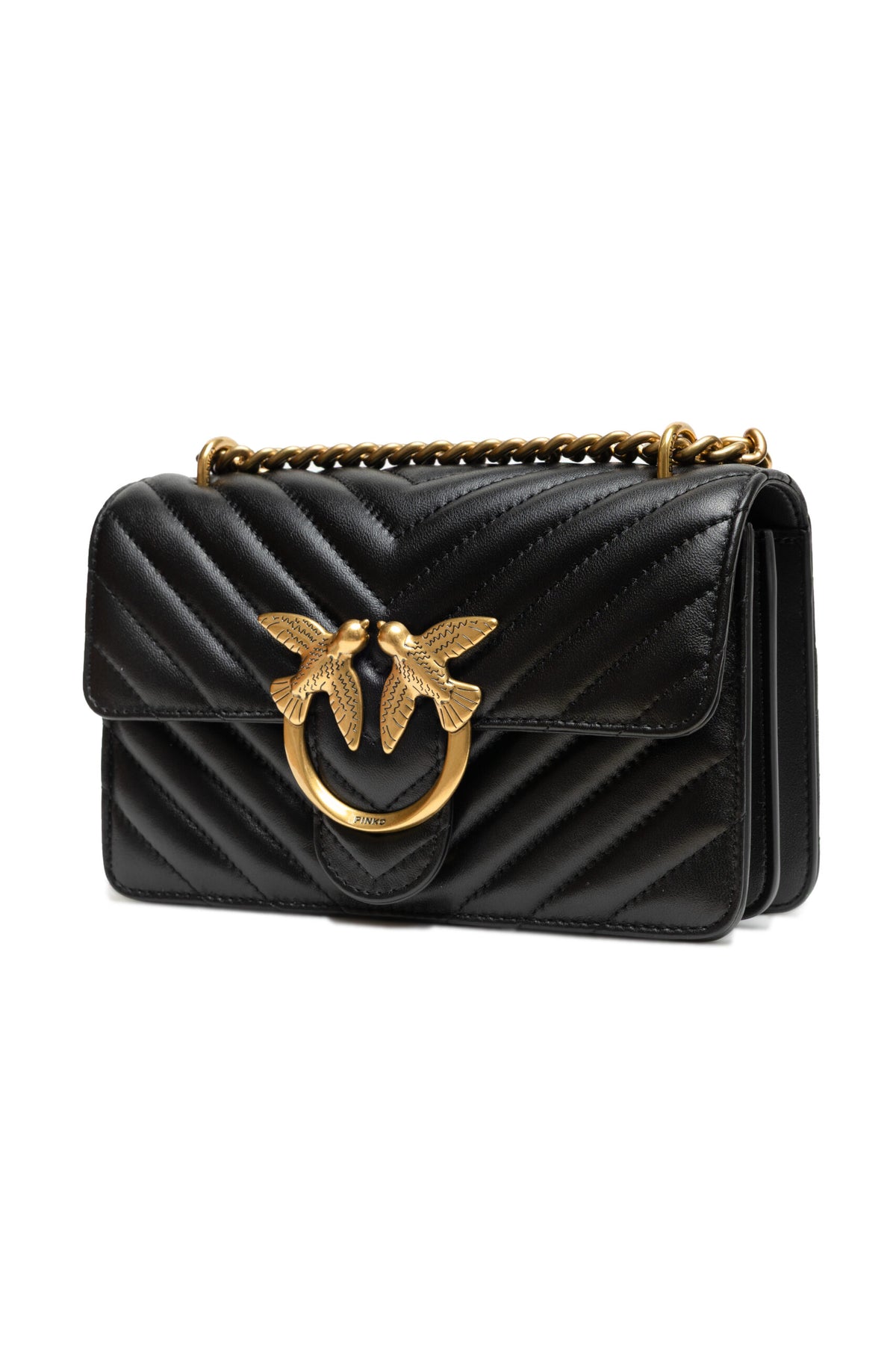 Black Leather Love One Mini Shoulder Bag