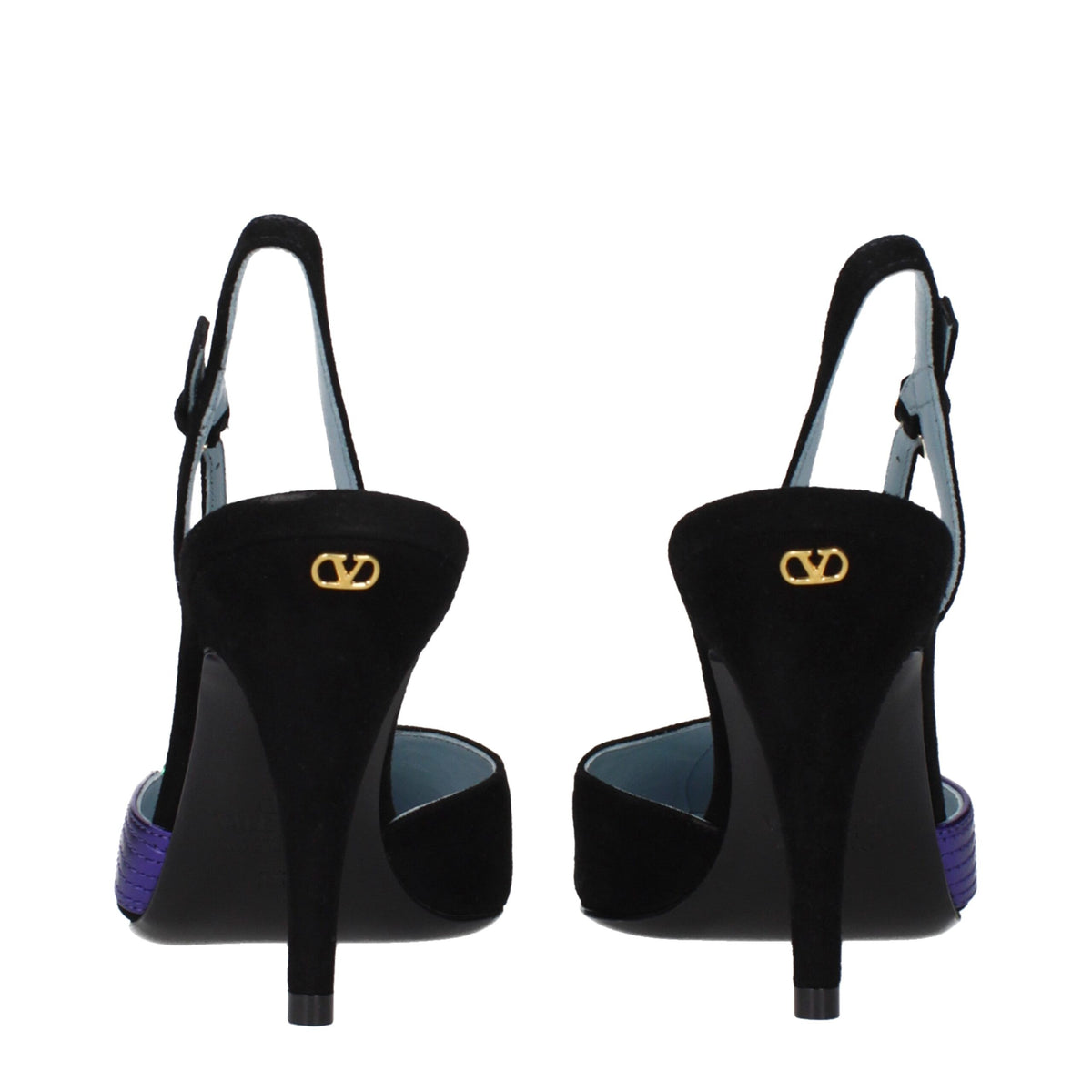Black Leather High Heel Pumps