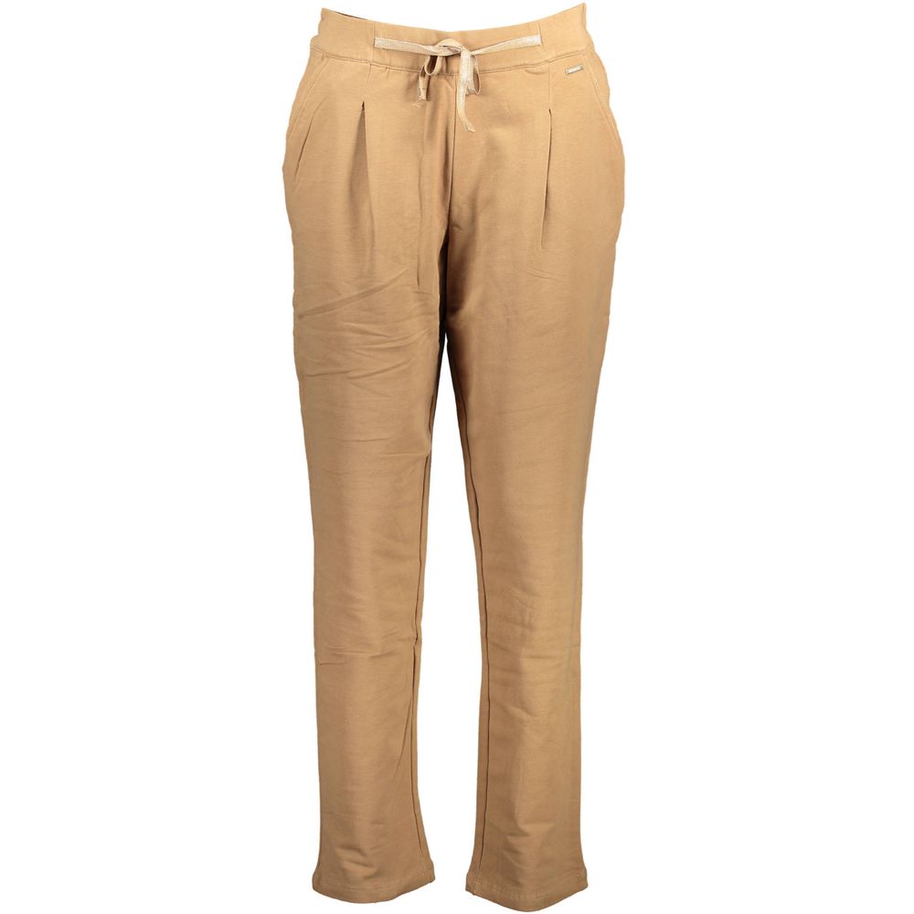 Brown Cotton Women's Trouser